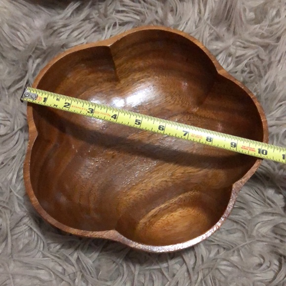 Monkey Pod Wooden Bowl Set-Large Bowl with 4 Smaller Bowls-GUC-Vintage - Picture 13 of 16